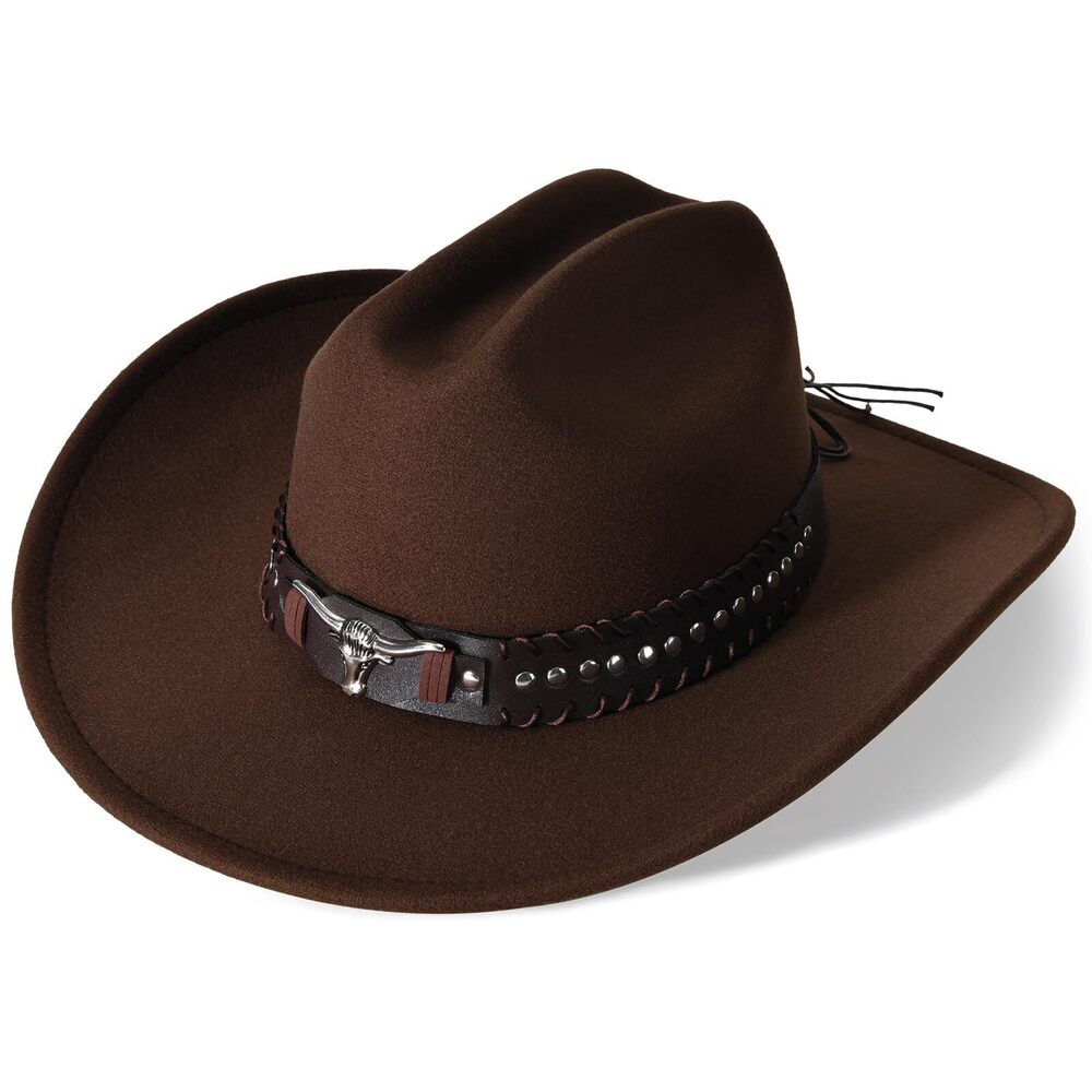 5385 Extra Large Cowboy Hat Brown Cowboy Hats Big Head with Buckle Belt